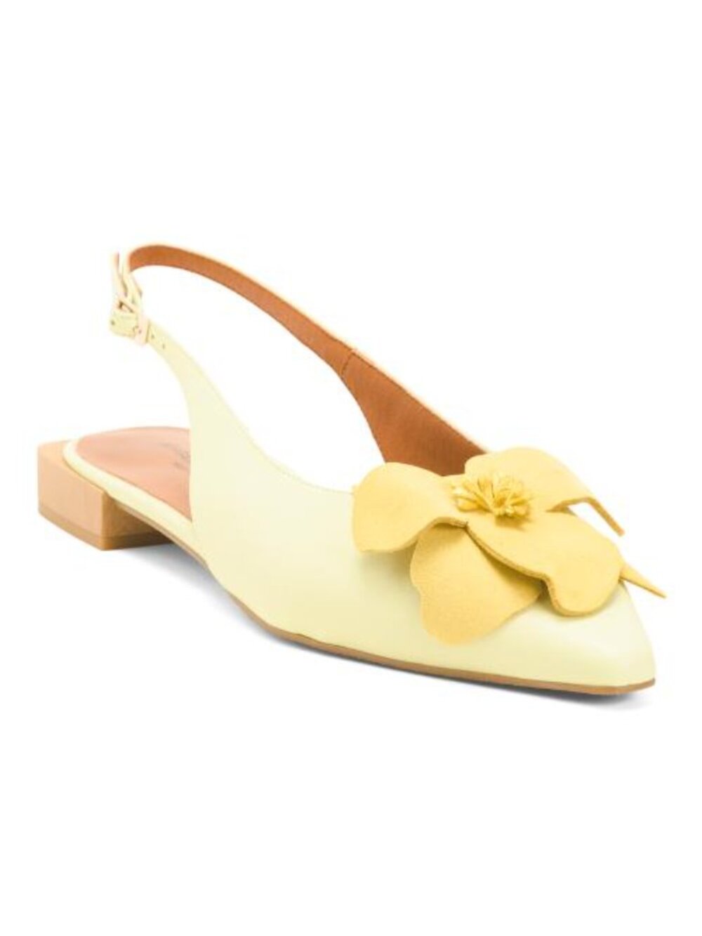 ANGEL ALARCON Made In Spain Leather Flower Slingback Flats